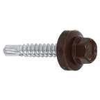 Șuruburi Autoforante cu Șaibă EPDM 4,8 x 19 mm, Maro RAL 8017 – 250 Bucăți