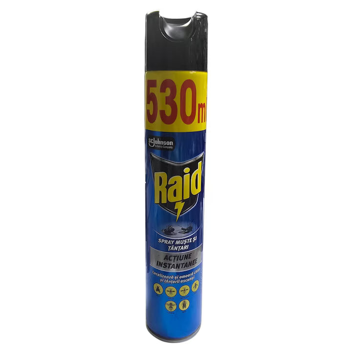 Insecticid Spray Raid Universal 530 ml, Set 12 Bucăți – Acțiune Instantanee împotriva Insectelor