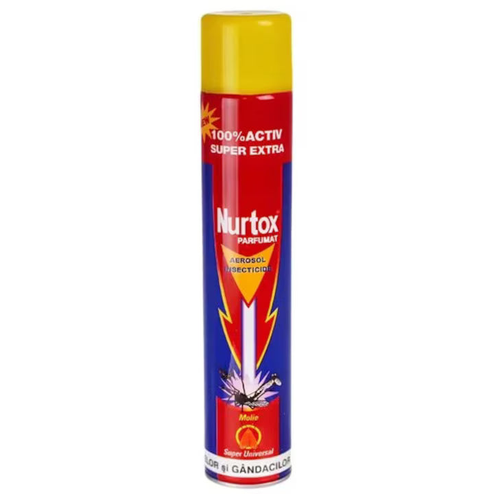 Insecticid Aerosol Nurtox Universal, Set 12 Bucăți – Spray împotriva Insectelor Zburătoare și Târâtoare