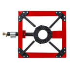 Pirostrie Roșie din Fontă cu un Foc 40 × 40 cm – Suport pentru Gătit la Ceaun, Disc și Tuci