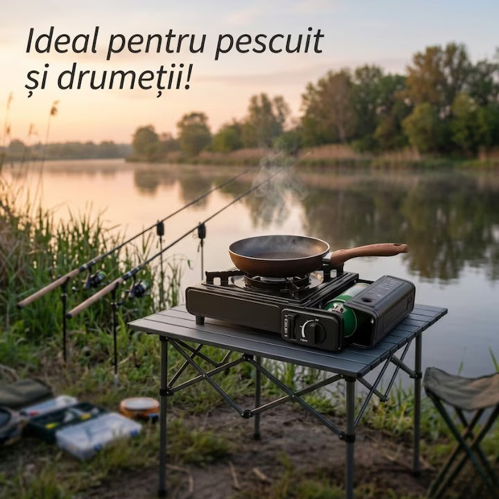 Aragaz Camping Portabil pe Cartuș Butan – Ideal pentru Camping, Pescuit și Excursii