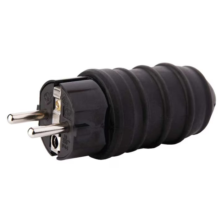 Ștecher Cauciucat IP44 16A – Fișă Electrică pentru Exterior și Șantier