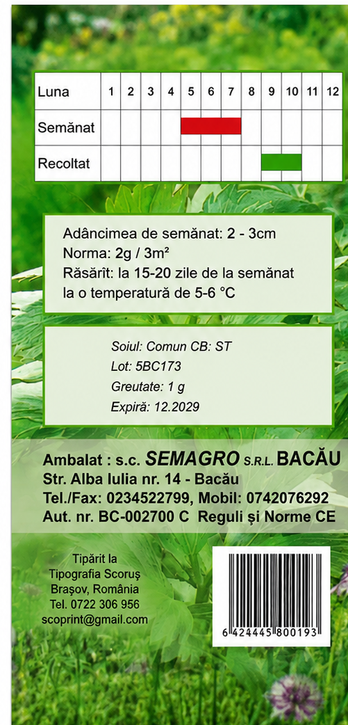 Semințe Leuștean Semagro – 1 g