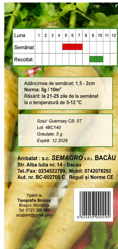 Semințe Păstârnac Guernsey Semagro – 5 g