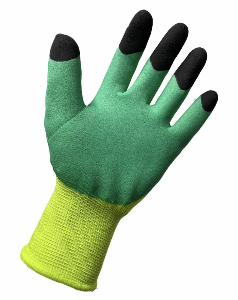 Mănuși de Protecție cu Spumă Latex Verde și Vârfuri Negre – Mărimea 10