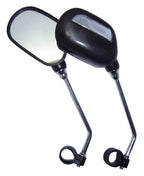 Set 2 Oglinzi pentru Bicicletă Negre cu Brațe Metalice și Catadioptri Reflectorizanți