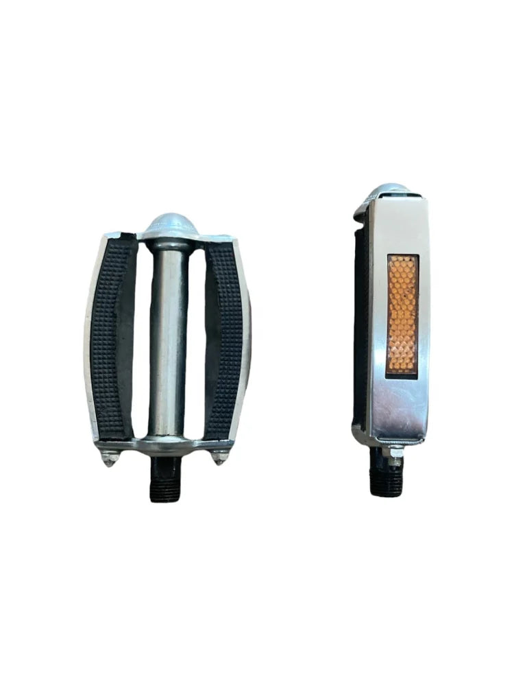 Pedale Cauciuc-Metal pentru Bicicletă – Set 2 Bucăți, cu Reflectorizante și Suprafață Antiderapantă