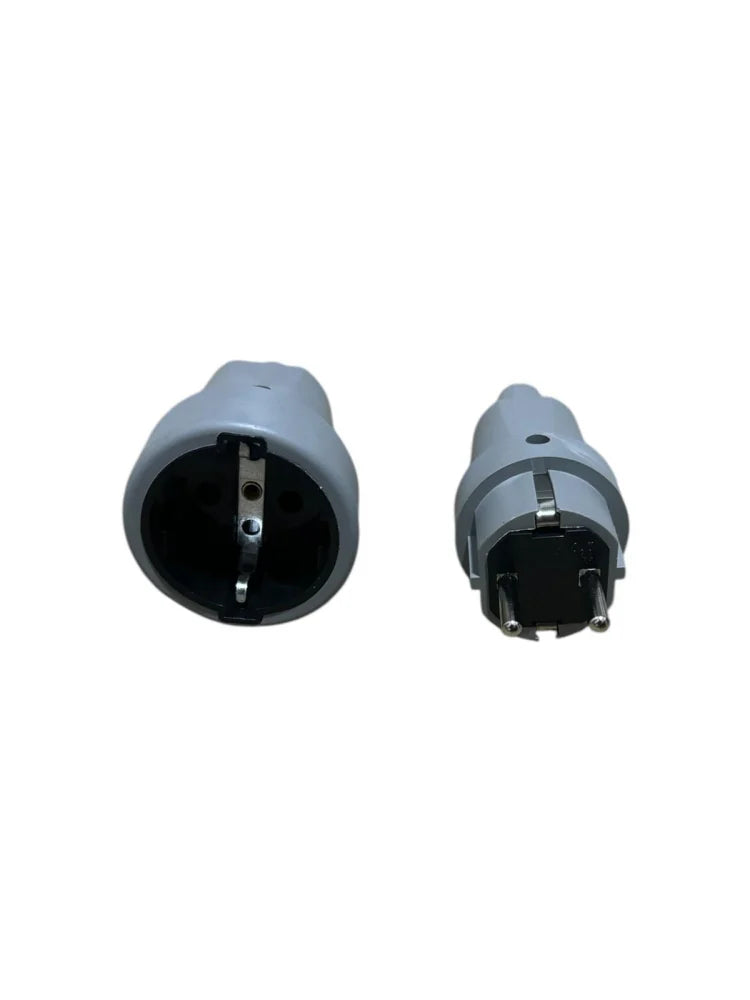 Set Cuplă + Ștecher Gri 230V 16A – Pentru Prelungitoare și Cabluri Electrice