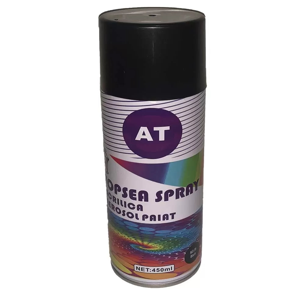 Spray Vopsea Negru Lucios pentru Metal, Lemn și Diverse Suprafețe