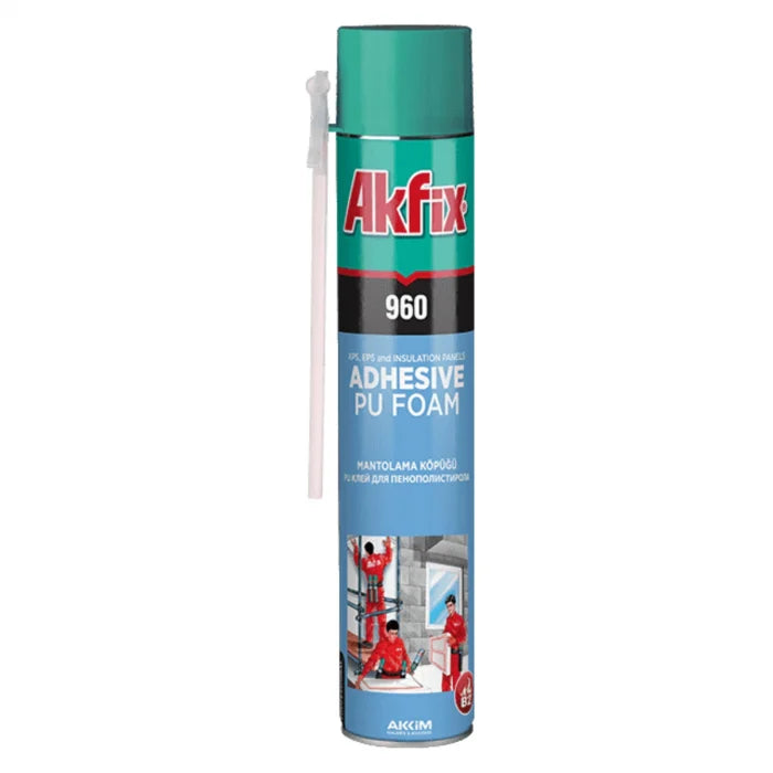 Spumă Adezivă pentru Polistiren Akfix 960, Aplicare cu Pai, 850 g – Pentru Lipirea Plăcilor EPS și XPS