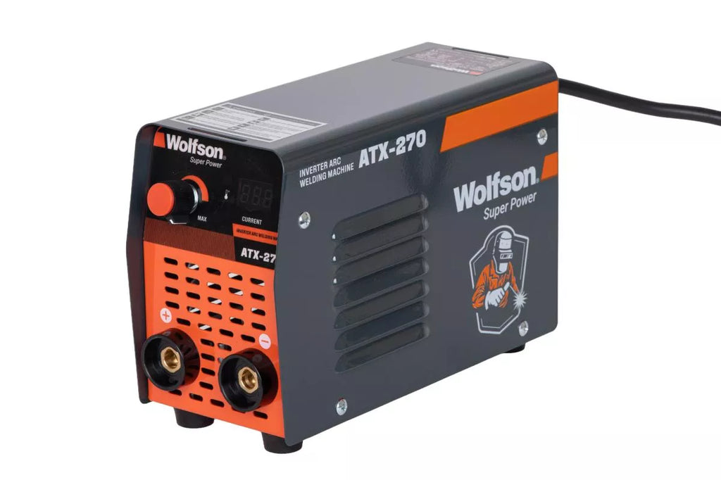 Aparat de Sudură Invertor WOLFSON ATX-270, MMA, 120A, Tehnologie IGBT, Afișaj LCD, Electrozi 1,6–4 mm, Accesorii Incluse