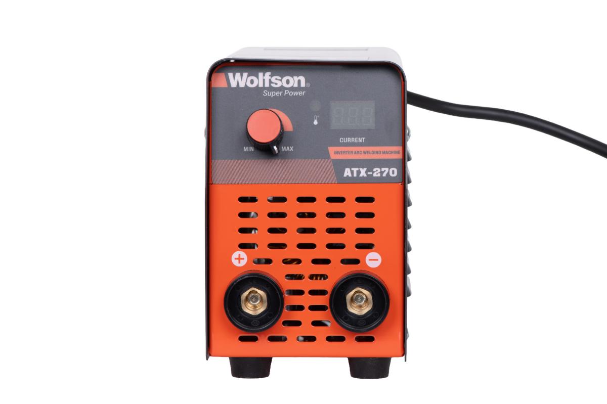Aparat de Sudură Invertor WOLFSON ATX-270, MMA, 120A, Tehnologie IGBT, Afișaj LCD, Electrozi 1,6–4 mm, Accesorii Incluse