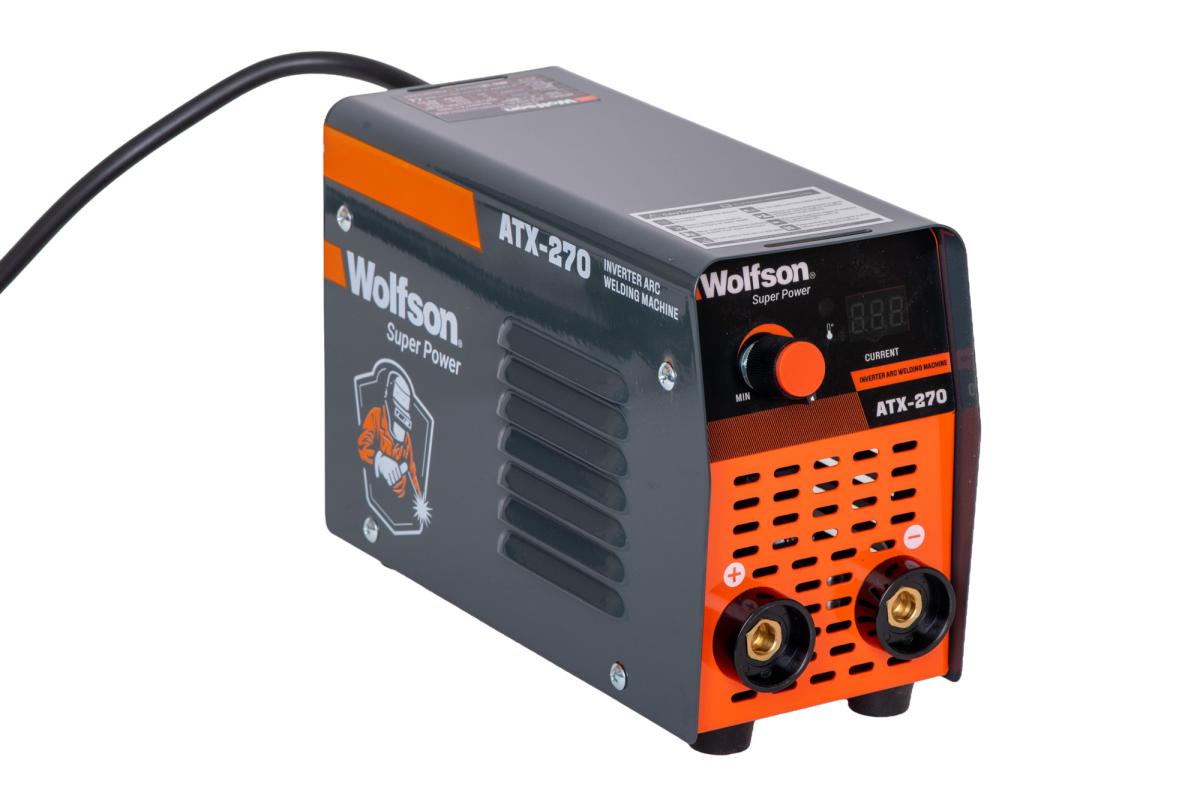 Aparat de Sudură Invertor WOLFSON ATX-270, MMA, 120A, Tehnologie IGBT, Afișaj LCD, Electrozi 1,6–4 mm, Accesorii Incluse